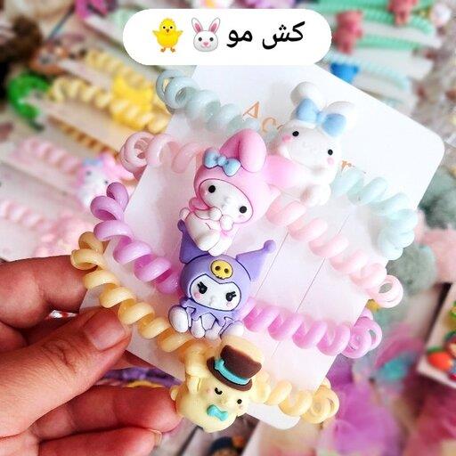 کش مو سیم تلفنی پیکسل حیوانات کیوت در رنگ‌بندی متنوع